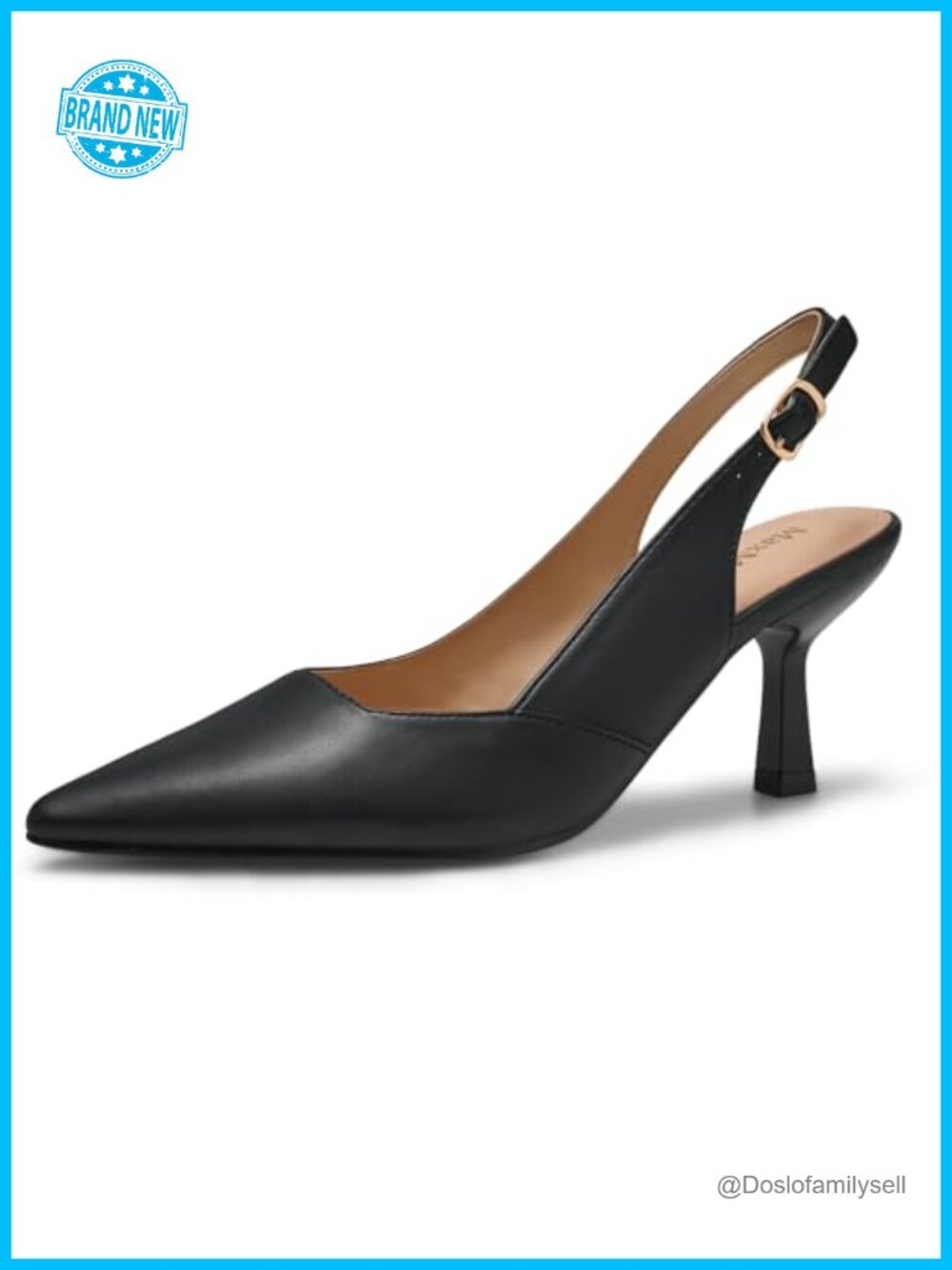 Slingback Kitten Heels 2.95 Inch Pointed Toe Pumps Elegant Dress Shoes